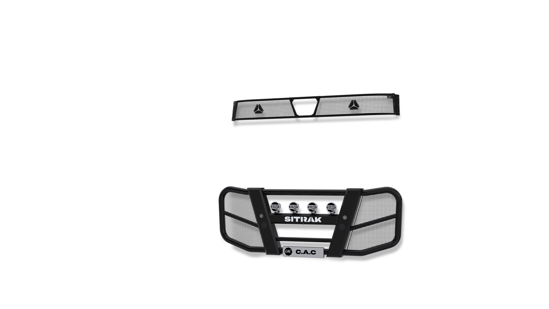 Sitrak C7H Powder Coated Bullbar Stoneguard Windshield Protector