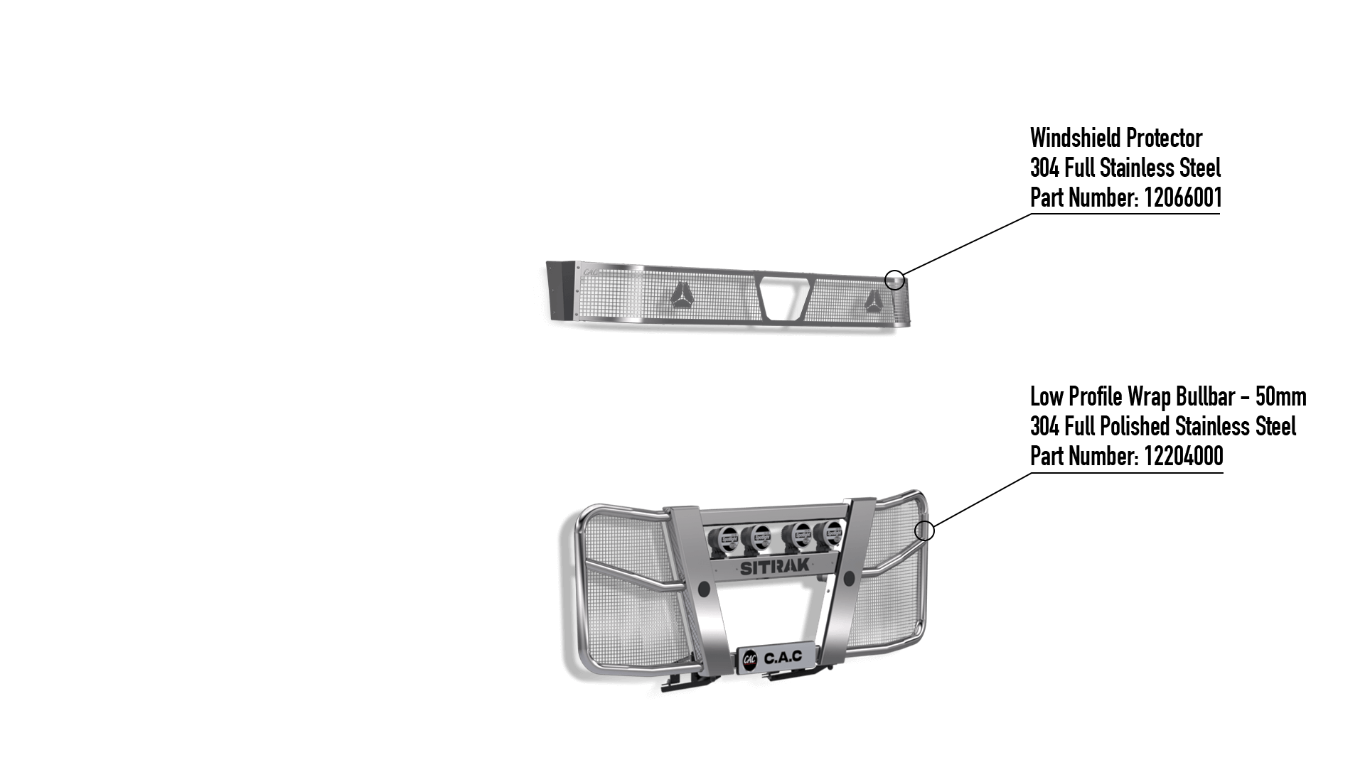 Sitrak C9H Stainless Steel Bull Bar Stoneguard Windshield Protector