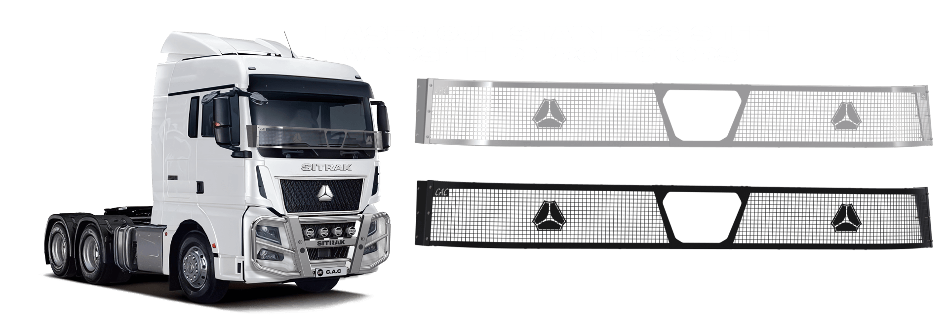 Sitrak Stainless Steel Powder Coated Stoneguard Windshield Protector
